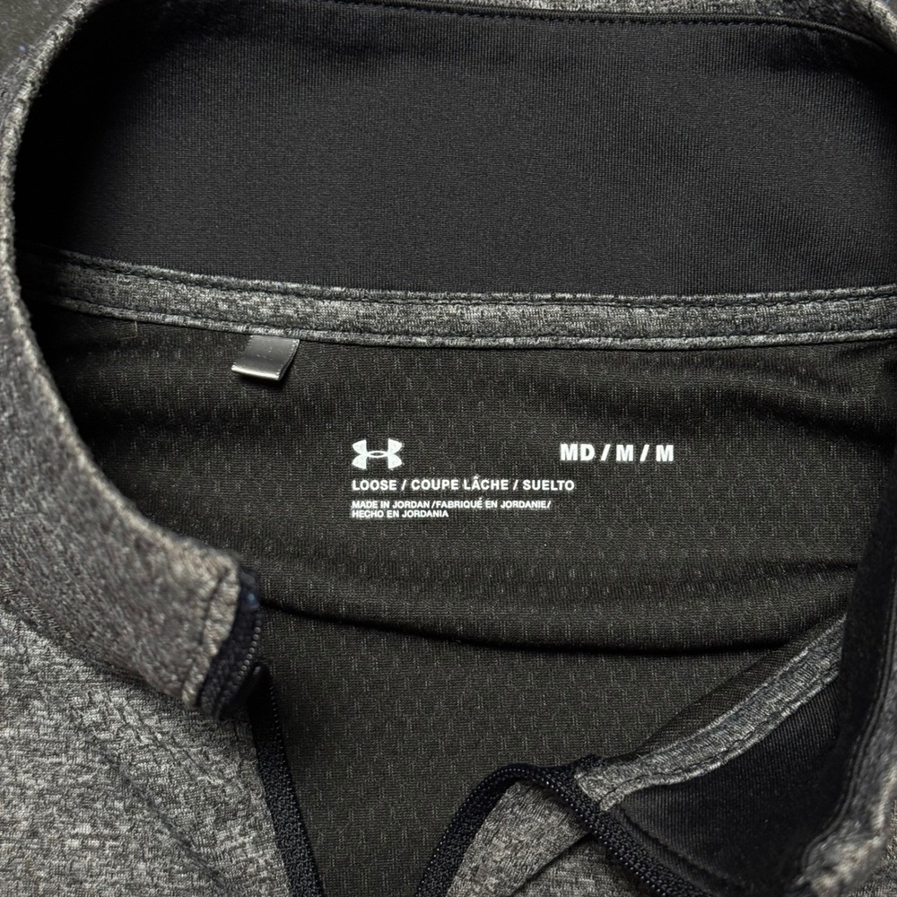 Under Armour Men's Golf 1/4 Zip Pullover Loose Fit Gray Black MD - Picture 4 of 6
